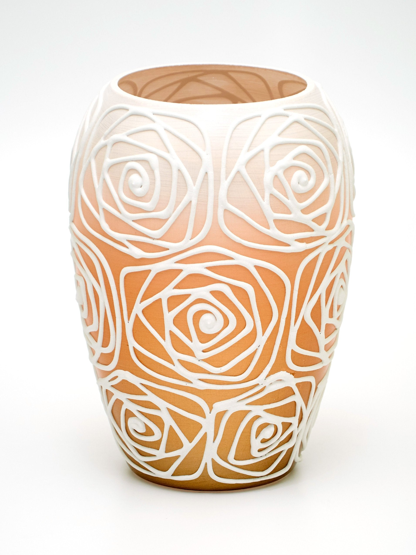 Handpainted Glass Orange Art Bud Vase | Interior Design Home Room Decor | Table vase 8 inch | 9381/200/sh120.1